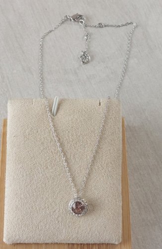 Collier avec pendentif, en métal argenté, Swarovski