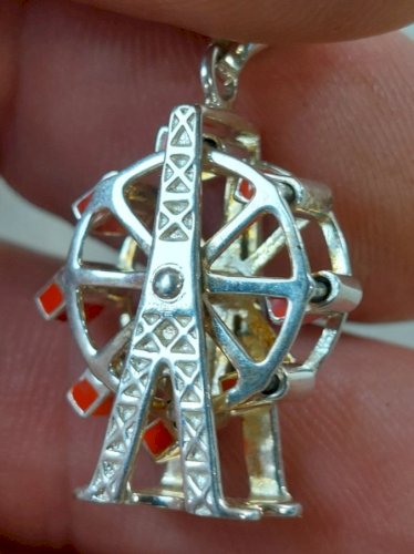 Collier avec pendentifs charms, globe terrestre + grande roue, Thomas Sabo, 925