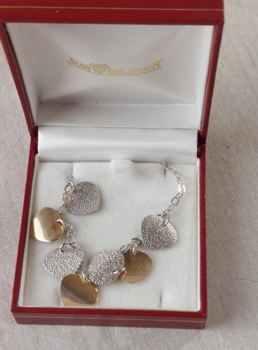 Collier avec pendentifs en argent massif et vermeil
