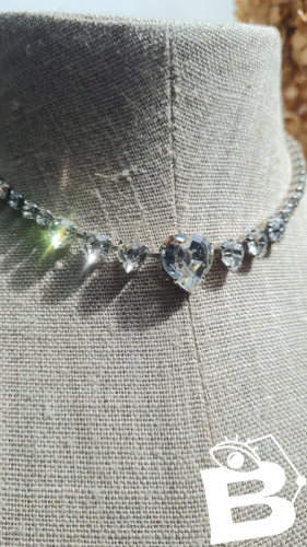 collier bijou Brigitte - ras de cou strass cœur