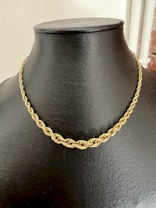 1930s drop chain necklace in gold plated from the brand "Oria" vintage antique.