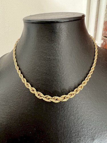 Collier Chaine en chute plaqué or vers 1930 de la marque « Oria » ancien Vintage