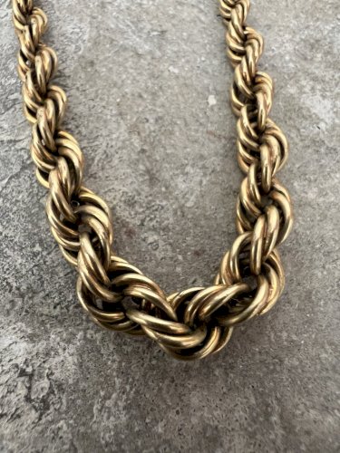 Collier Chaine en chute plaqué or vers 1930 de la marque « Oria » ancien Vintage