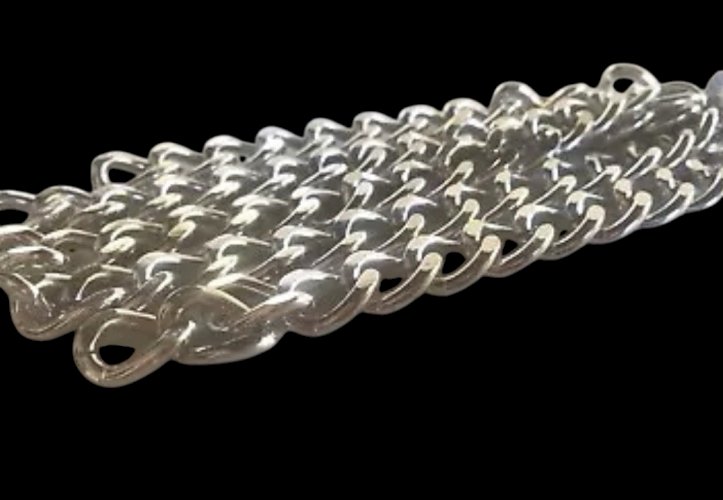 Collier Chaîne Pendante 1980 Vintage French Fashion Couture Aluminium