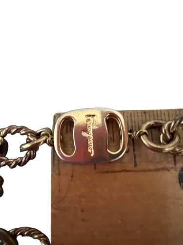 Collier chaîne Salvatore Ferragamo doré signé bijou vintage couture luxe Italie