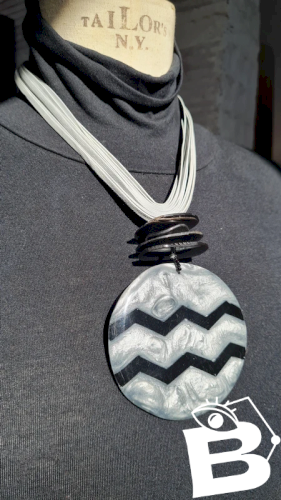 collier - collier fantaisie oversize - tour de cou- chic- gris