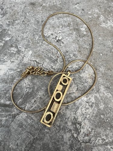 Collier couture Nina Ricci vintage signé -design géométric mode France 1970/1980