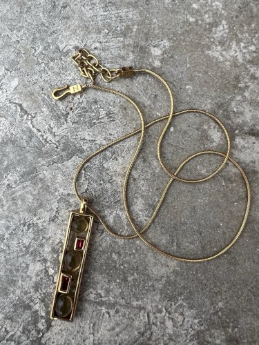 Collier couture Nina Ricci vintage signé -design géométric mode France 1970/1980