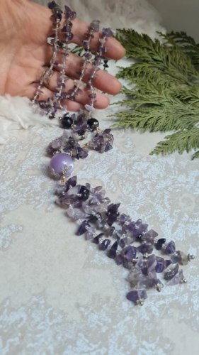 collier en améthystes vintage