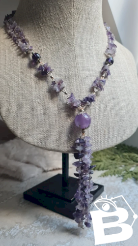 collier en améthystes vintage