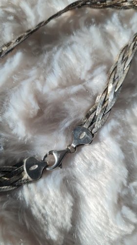 Collier en argent 925 - 6 mailles plates Bicolore