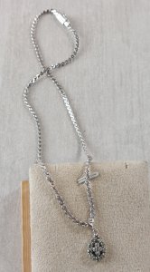 Silver necklace, rhinestone embellishment