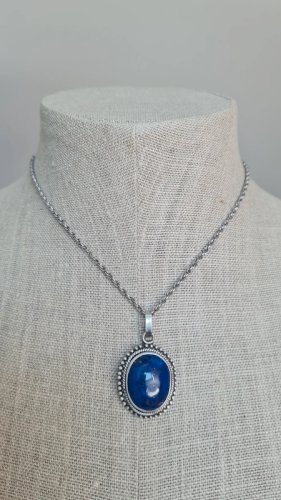 collier en argent et pierre lazuli