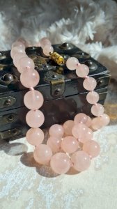vintage rose quartz necklace - choker - lithotherapy