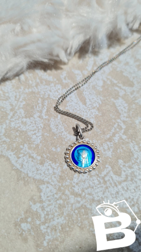 collier en son pendentif vierge Marie - ras de cou argent 925