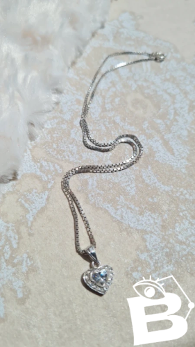 collier et pendentif coeur en argent