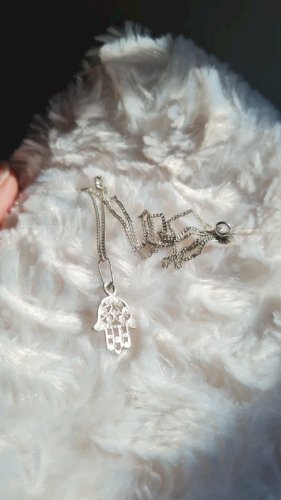 Collier et pendentif main de fatma en argent filigrane