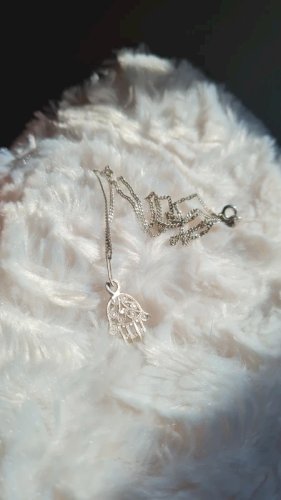 Collier et pendentif main de fatma en argent filigrane