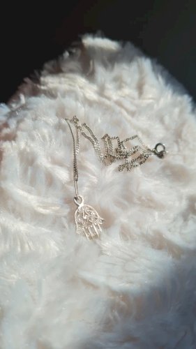 Collier et pendentif main de fatma en argent filigrane