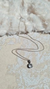 solitaire silver necklace and pendant