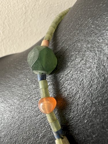 Collier ethnique vintage lapis Lazuli unisexe Pierres afghan