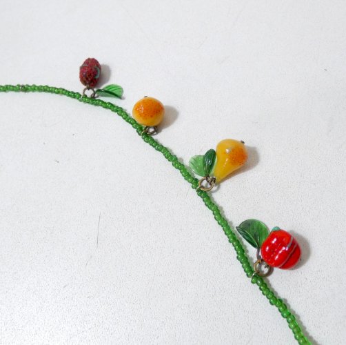 collier fruits perles de verre murano glass vintage