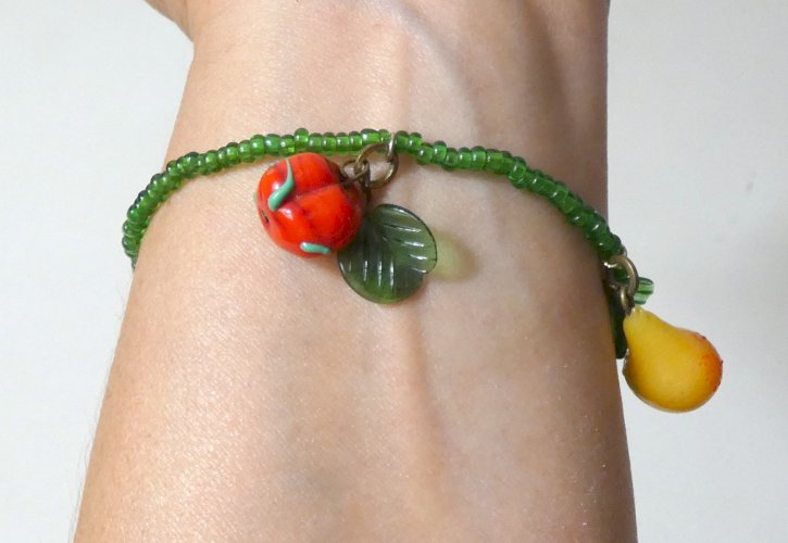 collier fruits perles de verre murano glass vintage