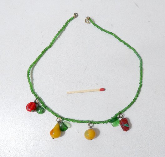 collier fruits perles de verre murano glass vintage