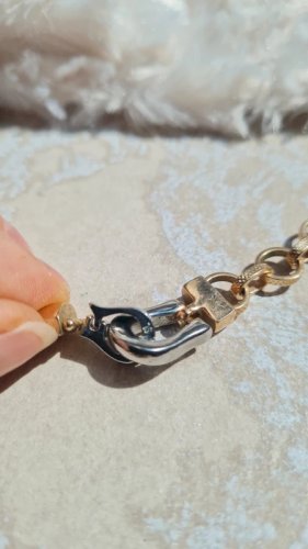 Collier grosse mailles signé SL - bijou pas en or