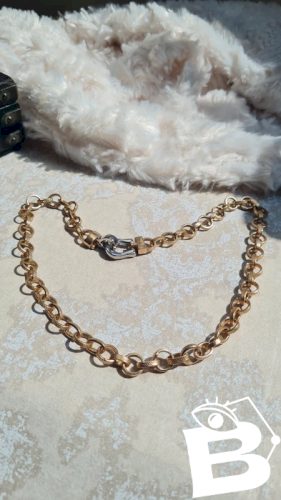 Collier grosse mailles signé SL - bijou pas en or