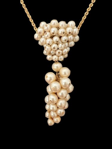 Collier Haute Couture Vintage Fashion Perles Grappe Louis Rousselet 1930/1950