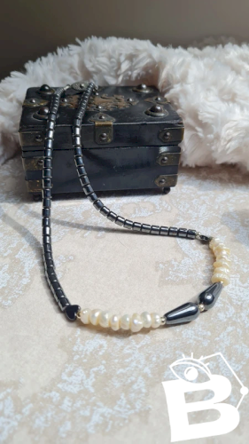 Collier Hématite et perles deau douce
