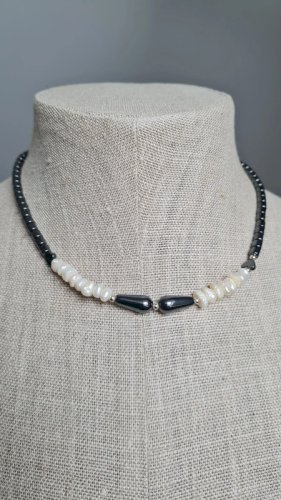 Collier Hématite et perles deau douce