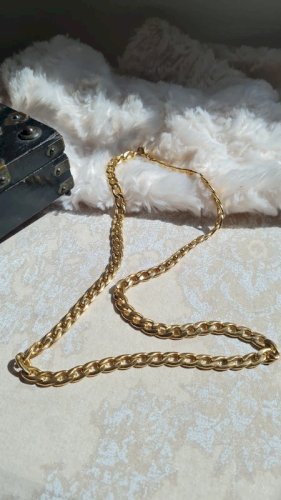 Collier Homme maillons plat plaqué or 61,5 cm