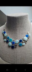new Ikita necklace in lagoon blue enamel