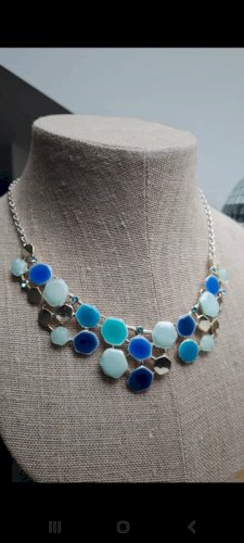 collier Ikita neuf émaillée bleu lagon