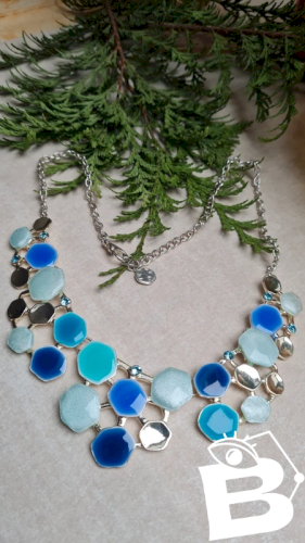 collier Ikita neuf émaillée bleu lagon