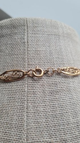 collier long ancien en plaqué or filigrane