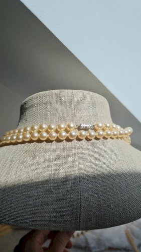 Collier long de fausses perles vintage