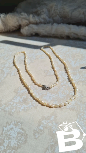 Collier long perles véritables deau douce