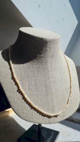 Collier long perles véritables deau douce