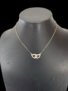 Woven pattern necklace Silver, 925- Vintage Vermeil Swarovski - Brand Airoldi