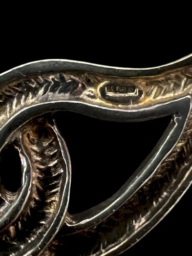 Collier motif entrelacé Argent, 925- Vermeil vintage Swarovski -Marque Airoldi