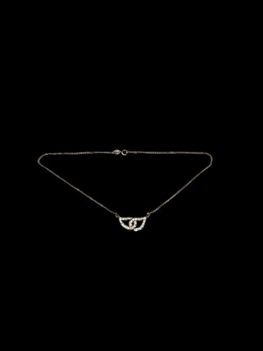 Collier motif entrelacé Argent, 925- Vermeil vintage Swarovski -Marque Airoldi