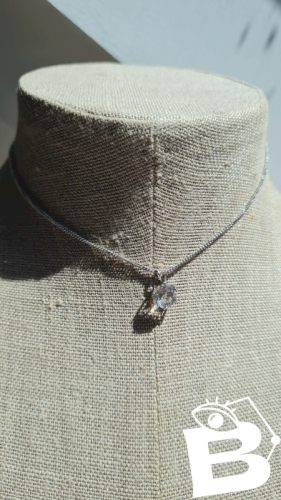 collier Murat et pendentif Solitaire en argent ancien