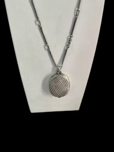 Collier pendentif ancien miroir XIXe siècle argent poinçon sanglier France Mixte