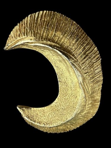 Collier Pendentif Broche Vintage Couture Abstrait Bronze Extra Large Lune Design