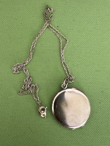 Collier pendentif locket souvenir XIXe siècle photo ancien vintage Plaqué Or