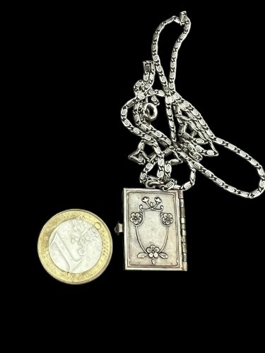 collier Pendentif, souvenir XIXe siècle Ancien Petit Livre, Paysage Photos Franc