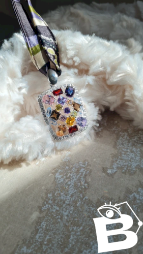 collier pendentif strass en argent 925 neuf